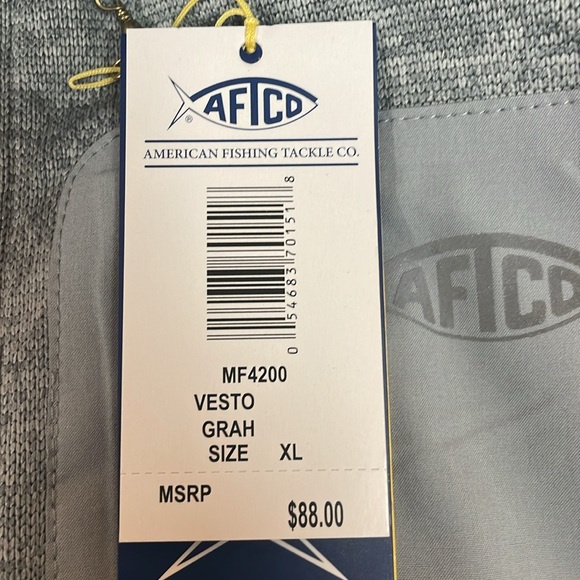 Men’s AFTCO Vesto Vest. XL Gray. NWT - Picture 7 of 7